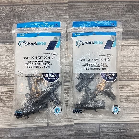 SharkBite 3/4" x 1/2" x 1/2" Reducing Tee 2Packs of 5pcs [103] - Picture 2 of 13